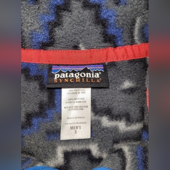 ⭐️PATAGONIA Synchilla Yanaba Forge Gray Snap T Fleece Aztec Tribal Southwestern - Picture 4 of 8